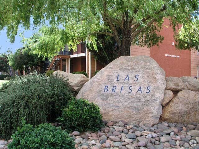 Las Brisas entrance and landscaped grounds